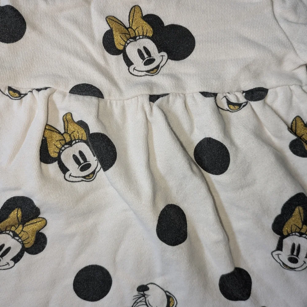 Disney Minnie Mouse Gold and Black Print Dress - Picture 2 of 5